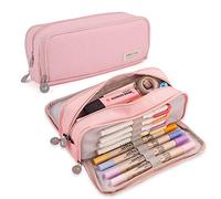 iSuperb Großes Federmäppchen, 3 Fächer, Federmäppchen, große Kapazität, Oxford-Stoff, Schreibwaren, Aufbewahrung, Stifttasche, Kosmetik, Make-up-Tasche für Damen, Rose, Modern
