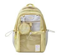 Ita Bag Rucksack mit Pin Display Einsatz, Kawaii JK Pin Display Rucksack mit Laptopfach, Großer Schulrucksack lässiger Robuster Bookbag Anime Cosplay Geschenke (Yellow)