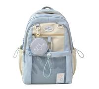 Ita Bag Rucksack mit Pin Display Einsatz, Kawaii JK Pin Display Rucksack mit Laptopfach, Großer Schulrucksack lässiger Robuster Bookbag Anime Cosplay Geschenke (Blue)