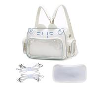 Ita-Tasche mit niedlicher Katze, Umhängetasche für Mädchen, Kawaii-Schultertaschen, Pin-Display, Rucksack mit Einsatz, Weiss/opulenter Garten, Standard, Japanischer Kawaii-Anime