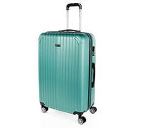 ITACA - Großer Rollkoffer. Koffer Hartschale. Reisekoffer 4 gummierte Doppelrollen. Großer robuster und Leichter ABS-Reisekoffer Vorhängeschloss MIT Kombination T71570, Farbe Aquamarine