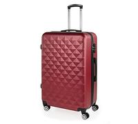 ITACA - Hartschalenkoffer Groß, Reisekoffer Mit Rollen Groß - Robustes Reisegepäck Als Aufgabegepäck 158 cm Gurtmaß - Trolley Koffer & Trolleys, Suitcase Mit TSA-Schloss, Granat
