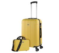 ITACA - Hartschalenkoffer Groß, Reisekoffer Mit Rollen Groß - Robustes Reisegepäck Als Aufgabegepäck 158 cm Gurtmaß - Trolley Koffer & Trolleys, Suitcase Mit Kulturtasche., Gelb