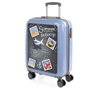 ITACA - Kinderkoffer Koffer Kindertrolley für Reisen mit Leichtgewicht stabilem Design geräumigem Innenfach ideal für Urlaub Schule und Wochenendausflüge. Zahlenschloss, Blau