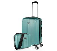 ITACA - Koffer Groß, Koffer Mittelgroß, Hartschalenkoffer M - Robuster Hartschalenkoffer & Koffer & Trolleys mit 4 Rollen, ideal als Reisekoffer für Jede Reise, Aquamarine