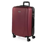 ITACA - Koffer Groß, Koffer Mittelgroß, Hartschalenkoffer M - Robuster Hartschalenkoffer & Koffer & Trolleys mit 4 Rollen, ideal als Reisekoffer für Jede Reise, Granat-Anthrazit