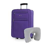 ITACA - Koffer Klein Handgepäck - 4 Rollen - Handgepäck 55x40x20 Leicht und Robust - Reisekoffer Klein aus Hochwertigen Materialien, Violet