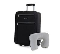 ITACA - Koffer Klein Handgepäck - Koffer Handgepäck 55x40x20 Leicht und Robust - Reisekoffer Klein aus Hochwertigen Materialien T71950B, Schwarz