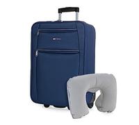 ITACA - Koffer Klein Handgepäck - Koffer Handgepäck 55x40x20 Leicht und Robust - Reisekoffer Klein aus Hochwertigen Materialien T71950B, Marine Blau