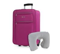 ITACA - Koffer Klein Handgepäck - 4 Rollen - Handgepäck 55x40x20 Leicht und Robust - Reisekoffer Klein aus Hochwertigen Materialien, Fuchsia