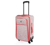 ITACA - Koffer Klein Handgepäck - 4 Rollen - Handgepäck 55x40x20 Leicht und Robust - Reisekoffer Klein aus Hochwertigen Materialien, Beige-Koralle