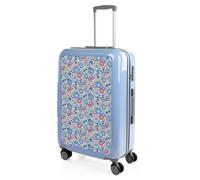 ITACA - Koffer Mittelgroß - Polycarbonat hochwertiger und Stabiler reisekoffer mit 4 Rollen - Leicht mit Kombinationsschloss. Blau