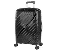 ITACA - Koffer Mittelgroß - PP Hochwertiger und Stabiler Reisekoffer mit Rollen - Koffer Mittelgroß 4 Rollen Leicht mit Kombinationsschloss - Dauerhaft Hartschalenkoffer Mittelgroß, Schwarz