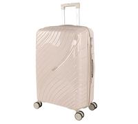 ITACA - Koffer Mittelgroß - PP Hochwertiger und Stabiler Reisekoffer mit Rollen - Koffer Mittelgroß 4 Rollen Leicht mit Kombinationsschloss - Dauerhaft Hartschalenkoffer Mittelgroß, Taupe
