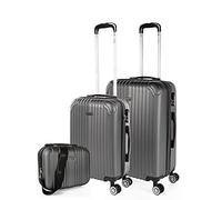 ITACA - Koffer Set Mit Rollen In Groß Für Reisen - Reisekoffer Set Aus Robuster Hartschalenkoffer-Struktur, Leicht Und Strapazierfähig Für Jeden Anlass, Antrazit