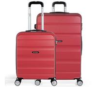 ITACA - Koffer Set mit Rollen in groß für Reisen - Reisekoffer Set aus robuster hartschalenkoffer-Struktur, leicht und strapazierfähig für jeden anlass Coral Rot