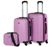 ITACA - Koffer Set Mit Rollen In Groß Für Reisen - Reisekoffer Set Aus Robuster Hartschalenkoffer-Struktur, Leicht Und Strapazierfähig Für Jeden Anlass, Rosa