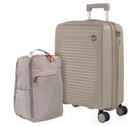 ITACA - Koffer & Trolleys, Handgepäck Koffer, Reisekoffer, Trolley mit Rollen - leicht, robust und ideal für Reisen, Urlaub und Business-Trips, Sahne
