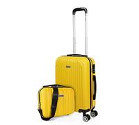 ITACA - Trolley Handgepäck Cabin Trolley Koffer Reisekoffer Hartschalenkoffer mit Zahlenschloss - Kabinengepäckgröße 55x40x20, Gelb