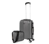 ITACA - Handgepäck Koffer Trolley - Reisekoffer Mit Rollen und Reisekoffer Hartschalenkoffer für Vielreisende T71550B, Antrazit