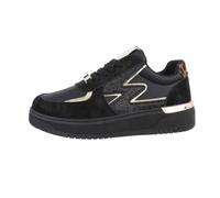 Ital Design Damen Low-Top Sneaker mit Schnürung und Flacher Sohle, runde Spitze, Schwarz, Gr. 37