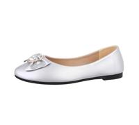 Ital Design Damenschuhe Ballerinas Klassische Ballerinas, TD2208-, Kunstleder, Silber, Gr. 39
