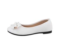 Ital Design Damenschuhe Ballerinas Klassische Ballerinas, TD2210-, Kunstleder, Weiß, Gr. 39