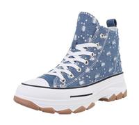 Ital Design Damenschuhe Freizeitschuhe Sneakers High, BMH-103-, Textil, Dunkelblau Weiß, Gr. 37