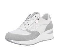 Ital Design Damenschuhe Freizeitschuhe Sneakers Low, 6547-, Kunstleder, Weiß Silber, Gr. 41