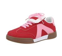Ital Design Damenschuhe Freizeitschuhe Sneakers Low, 88215-, Kunstleder, Pink Rot, Gr. 38