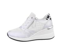 Ital Design Damenschuhe Freizeitschuhe Sneakers Low, 9590-, Textil, Silber Weiß, Gr. 41