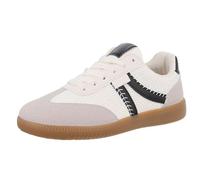 Ital Design Damenschuhe Freizeitschuhe Sneakers Low, LT230-22-, Kunstleder, Creme Schwarz, Gr. 36