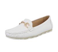 Ital Design Damenschuhe Halbschuhe Mokassins, 1602-, Kunstleder, Weiß, Gr. 40