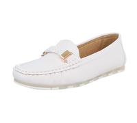 Ital Design Damenschuhe Halbschuhe Mokassins, 2048-, Kunstleder, Weiß, Gr. 37