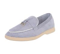 Ital Design Damenschuhe Halbschuhe Mokassins, TC-39-, Textil, Hellblau, Gr. 37