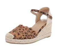 Ital Design Damenschuhe Pumps Keilpumps, 55-A04-, Textil, Braun Beige, Gr. 40