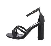 Ital Design Damenschuhe Sandalen & Sandaletten High-Heel Sandaletten, B1639-127-, Kunstleder, Schwarz, Gr. 37