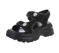 Ital Design Damenschuhe Sandalen & Sandaletten High-Heel Sandaletten, CH893-, Kunstleder, Schwarz, Gr. 40