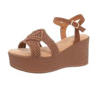 Ital Design Damenschuhe Sandalen & Sandaletten Keilsandaletten, LOLO21-, Kunstleder, Camel, Gr. 38