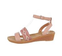 Ital Design Damenschuhe Sandalen & Sandaletten Keilsandaletten, LT-7-, Kunstleder, Altrosa, Gr. 40