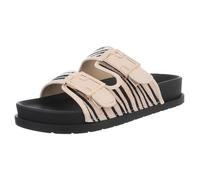 Ital Design Damenschuhe Sandalen & Sandaletten Pantoletten, BJ695-, Kunstleder, Beige Schwarz, Gr. 37