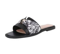 Ital Design Damenschuhe Sandalen & Sandaletten Pantoletten, BJ702-, Kunstleder, Schwarz Weiß, Gr. 36