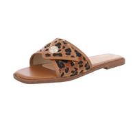 Ital Design Damenschuhe Sandalen & Sandaletten Pantoletten, BJ707-, Kunstleder, Beige Braun, Gr. 38