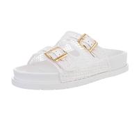 Ital Design Damenschuhe Sandalen & Sandaletten Pantoletten, BJ719-, Kunstleder, Weiß, Gr. 38