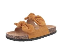 Ital Design Damenschuhe Sandalen & Sandaletten Pantoletten, CD380-, Textil, Camel, Gr. 38