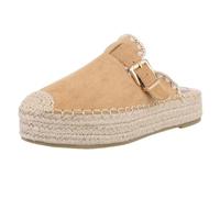 Ital Design Damenschuhe Sandalen & Sandaletten Pantoletten, CH905-, Textil, Camel, Gr. 40