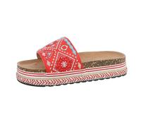 Ital Design Damenschuhe Sandalen & Sandaletten Pantoletten, DM108-, Kunstleder, Rot, Gr. 38