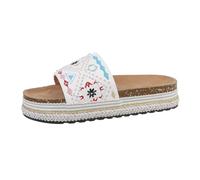 Ital Design Damenschuhe Sandalen & Sandaletten Pantoletten, DM108-, Kunstleder, Weiß, Gr. 38