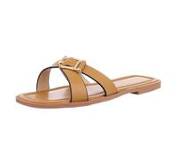Ital Design Damenschuhe Sandalen & Sandaletten Pantoletten, DM455-, Kunstleder, Camel, Gr. 38