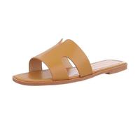 Ital Design Damenschuhe Sandalen & Sandaletten Pantoletten, DM458-, Kunstleder, Camel, Gr. 36